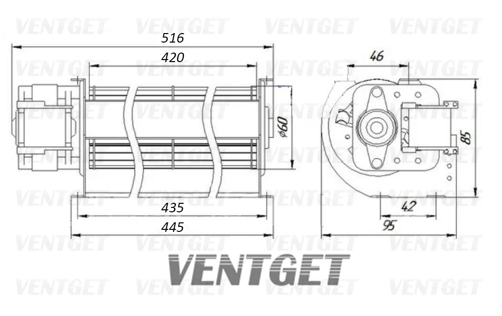 тангенциальный вентилятор Weiguang YGF 60.420